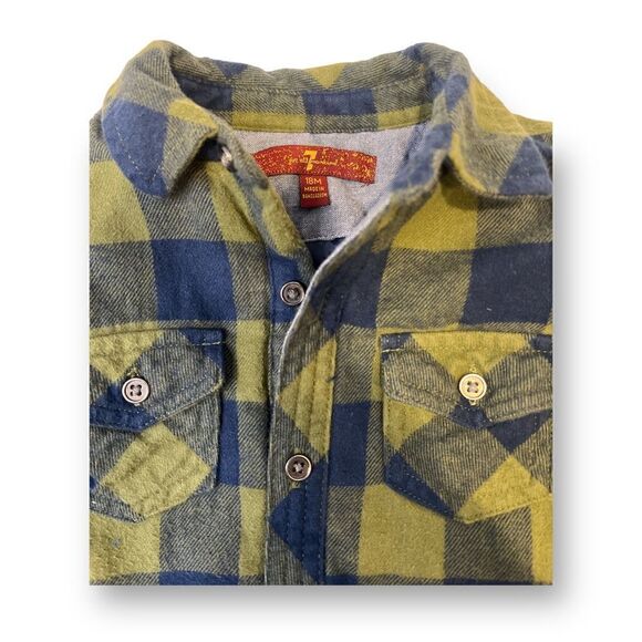 7 For All Mankind Flannel Jacket Shacket Size 18 Months - Picture 3 of 5